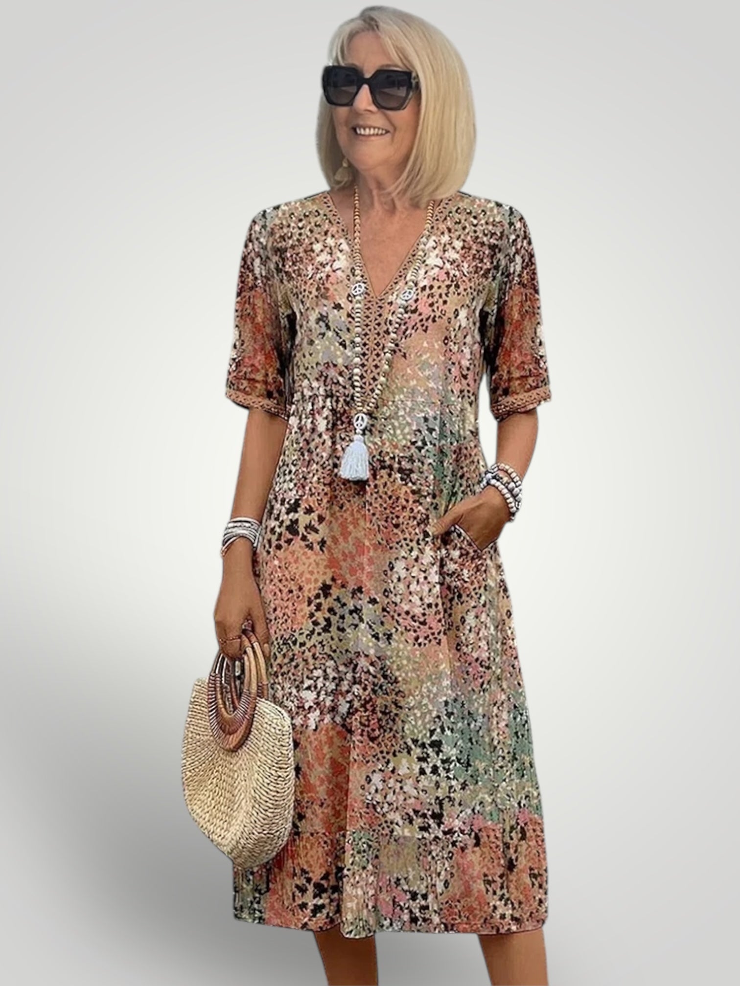 Velora™ | Bold Slit Midi Dress