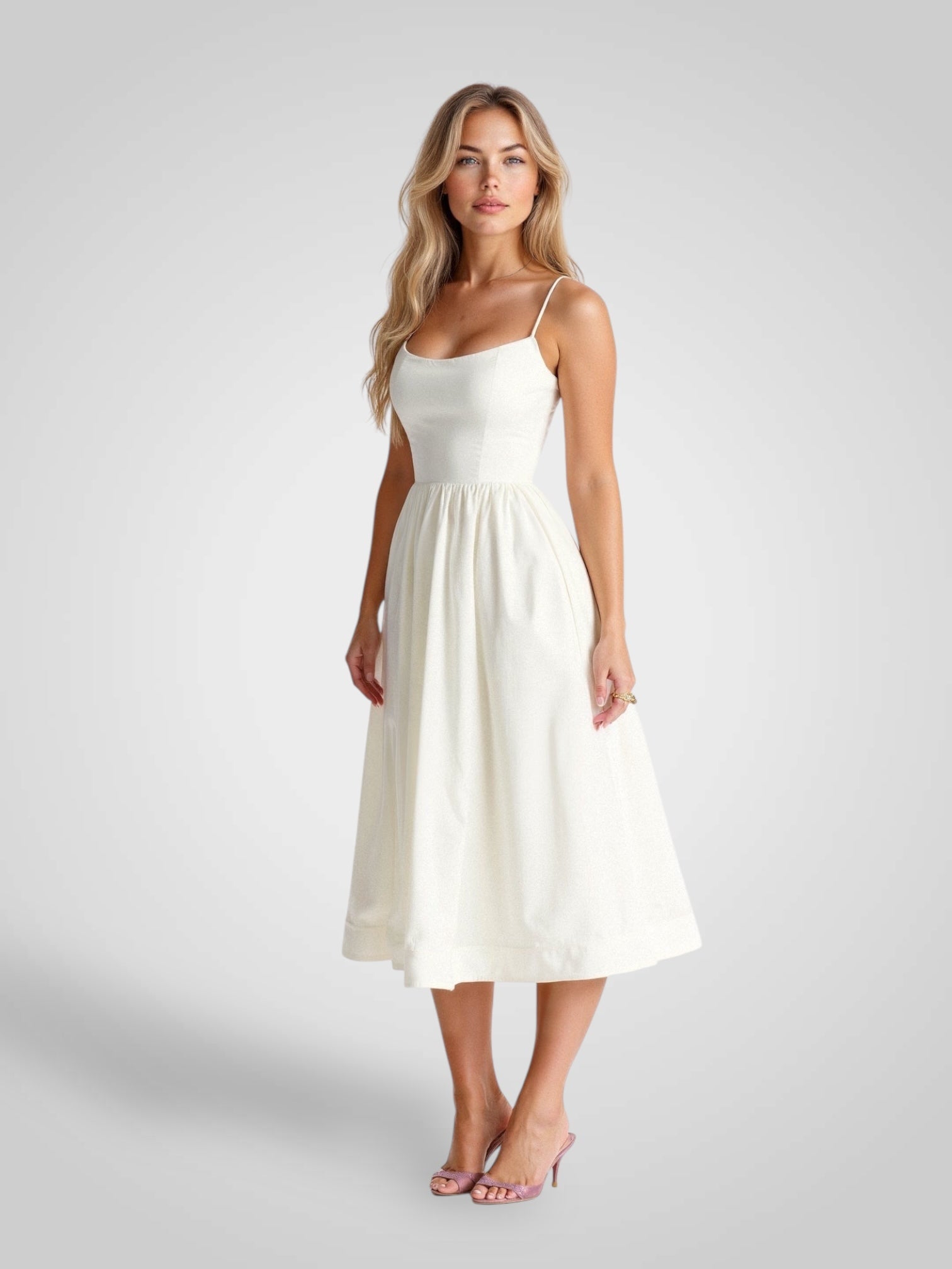 Velora™ | Luminia Flow Midi Dress
