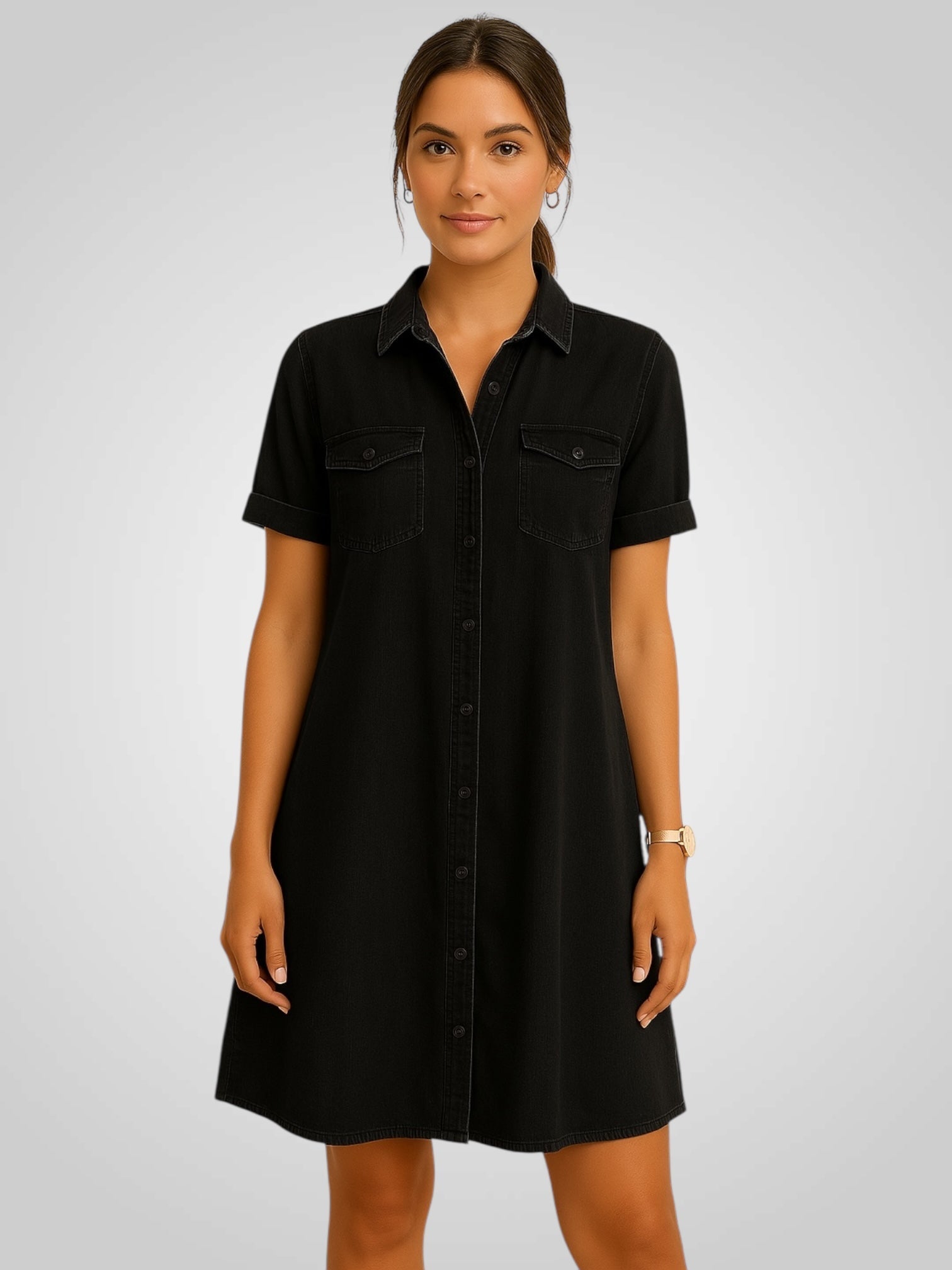 Velora™ | Claire EasyFit Denim Dress