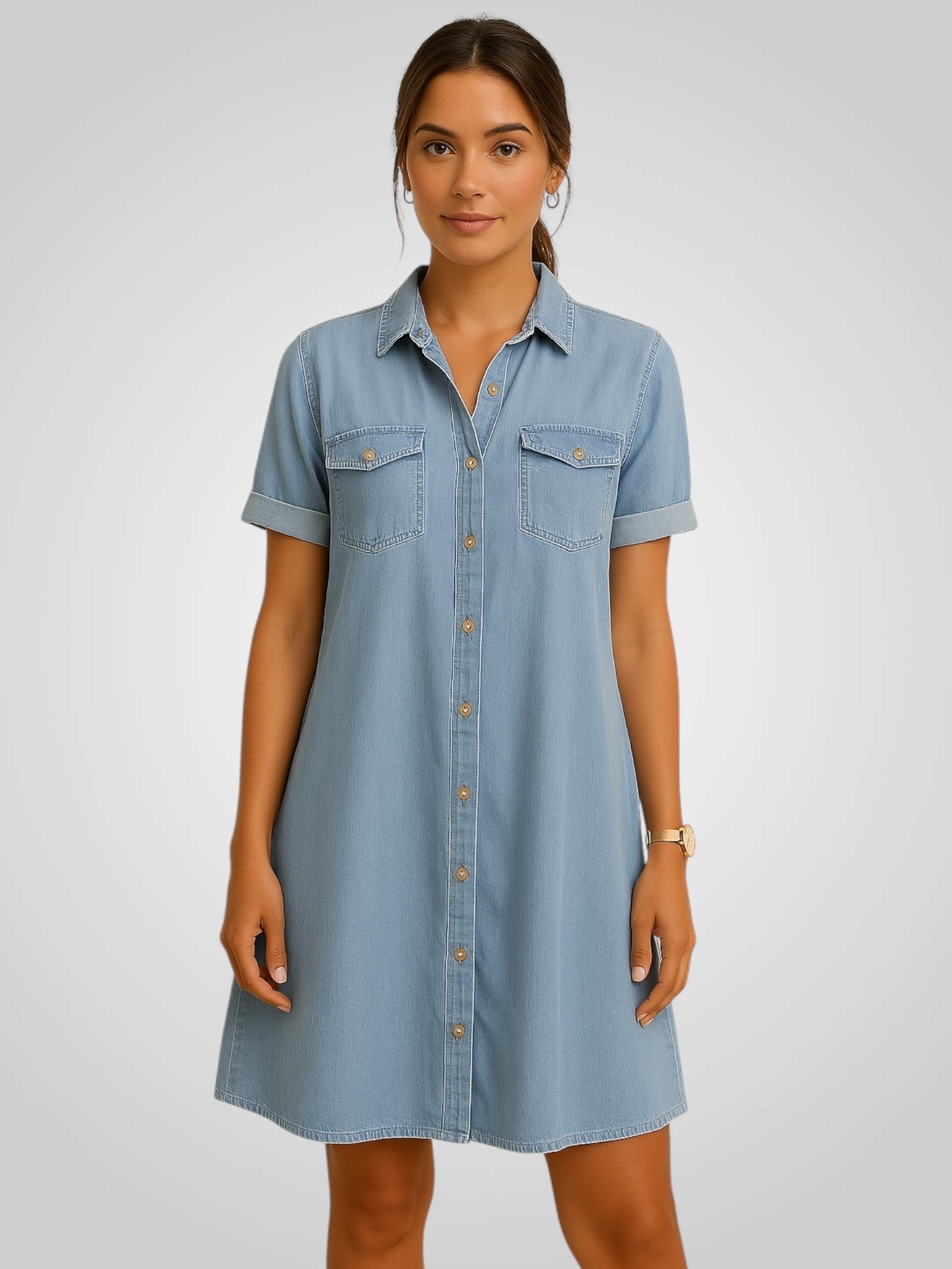 Velora™ | Claire EasyFit Denim Dress